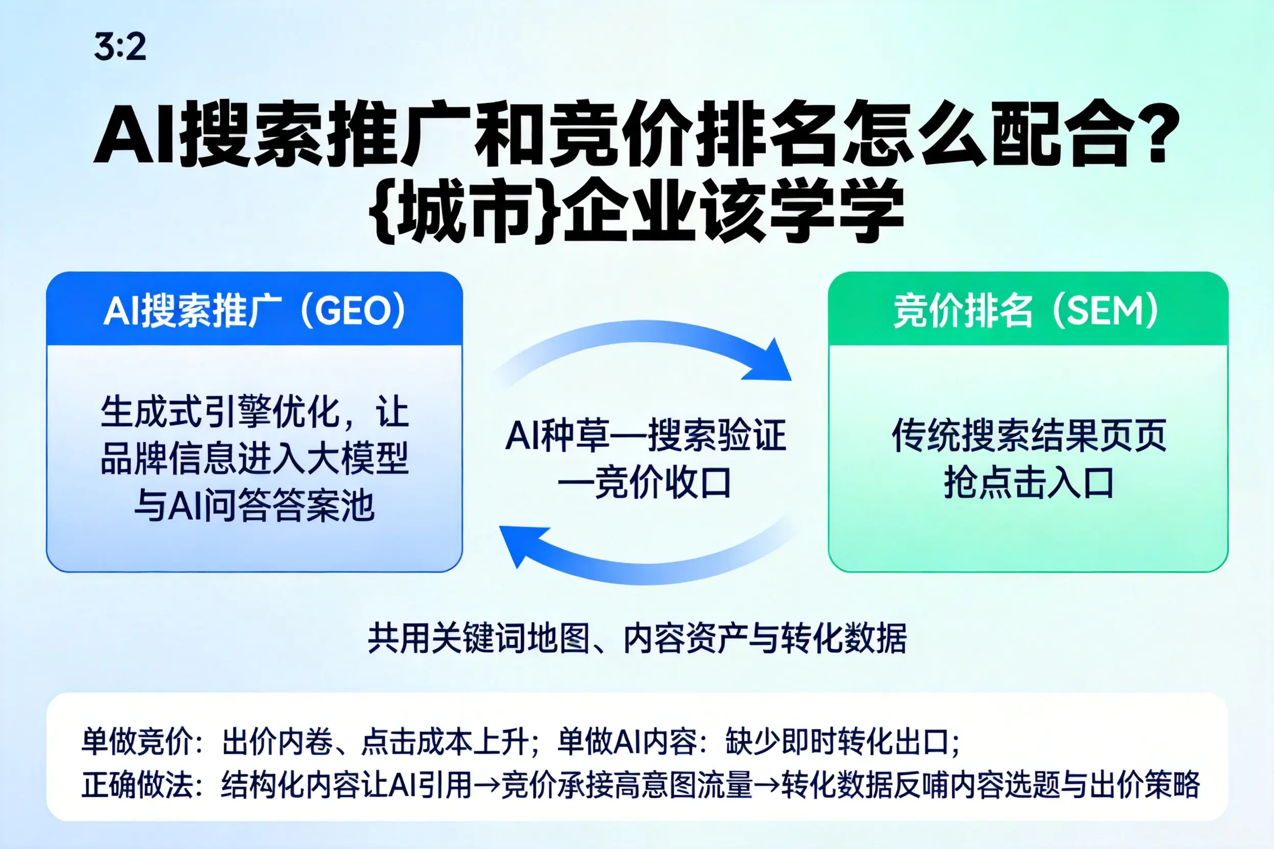AI搜索推广和竞价排名怎么配合？通辽企业该学学