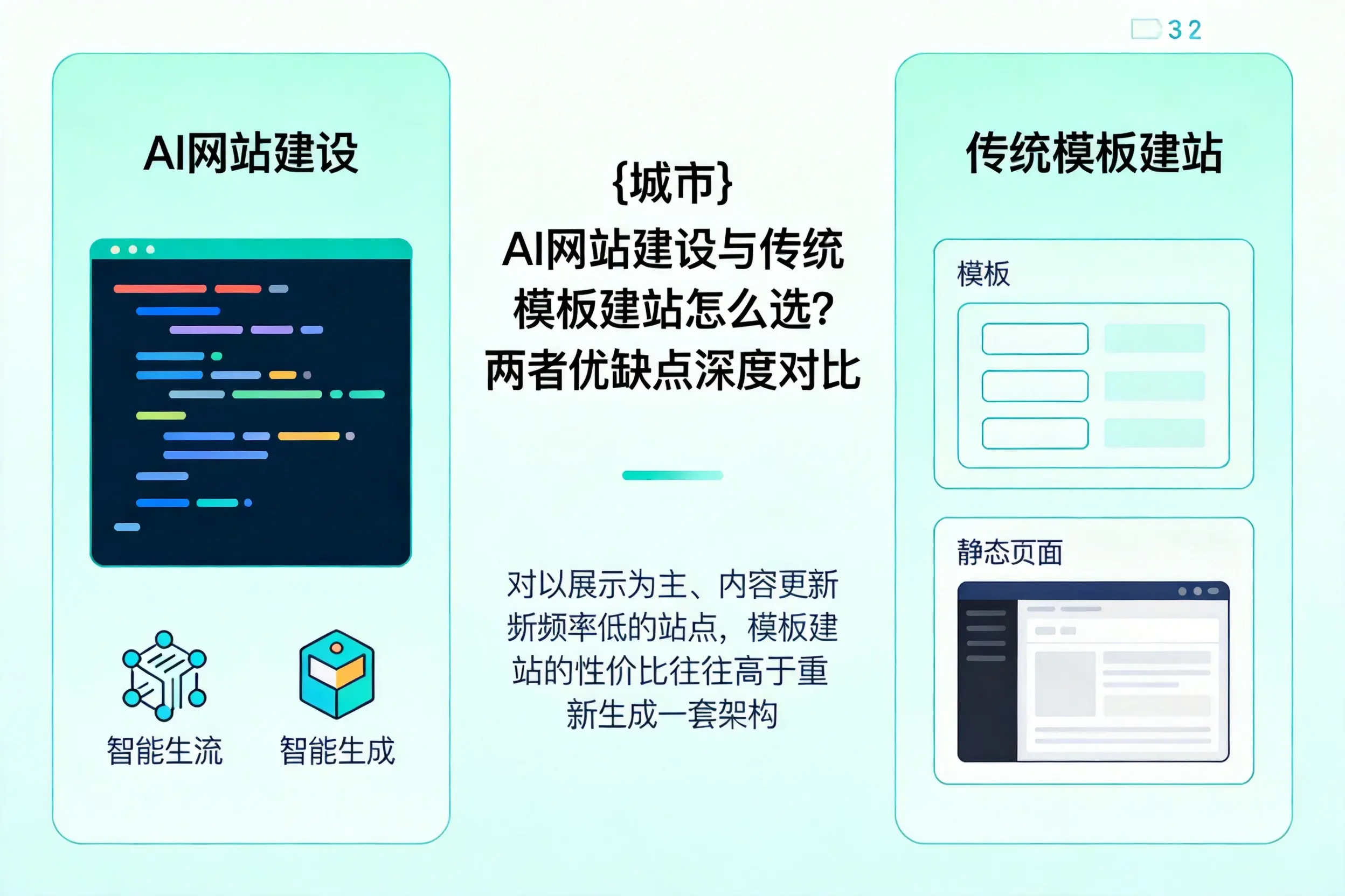 通辽AI网站建设与传统模板建站怎么选？两者优缺点深度对比