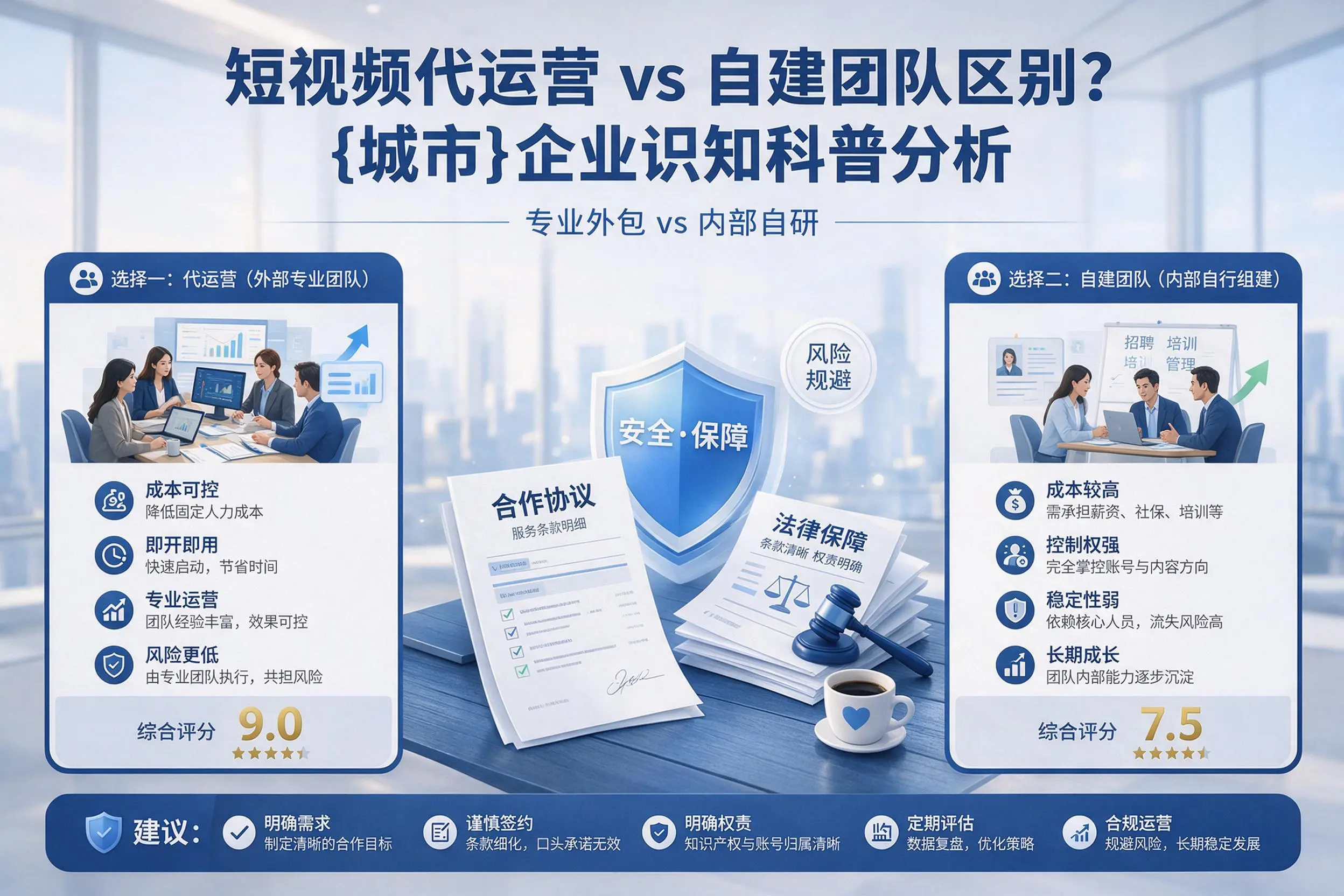 短视频代运营与自建团队区别?通辽企业认知科普分析