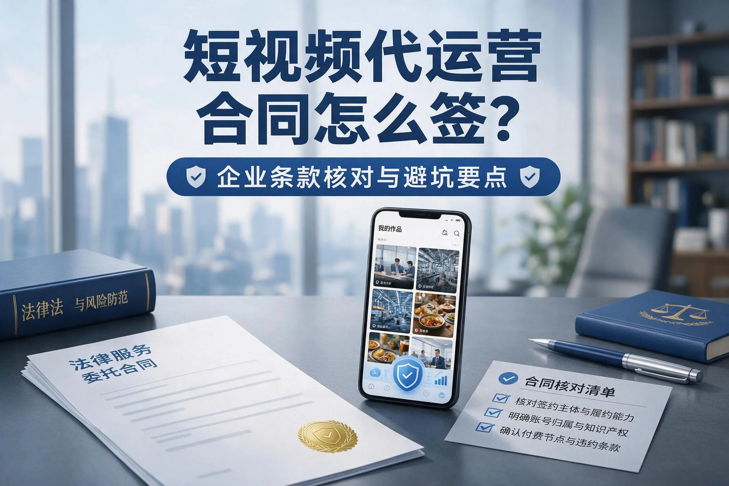 短视频代运营合同怎么签？通辽企业条款核对与避坑要点