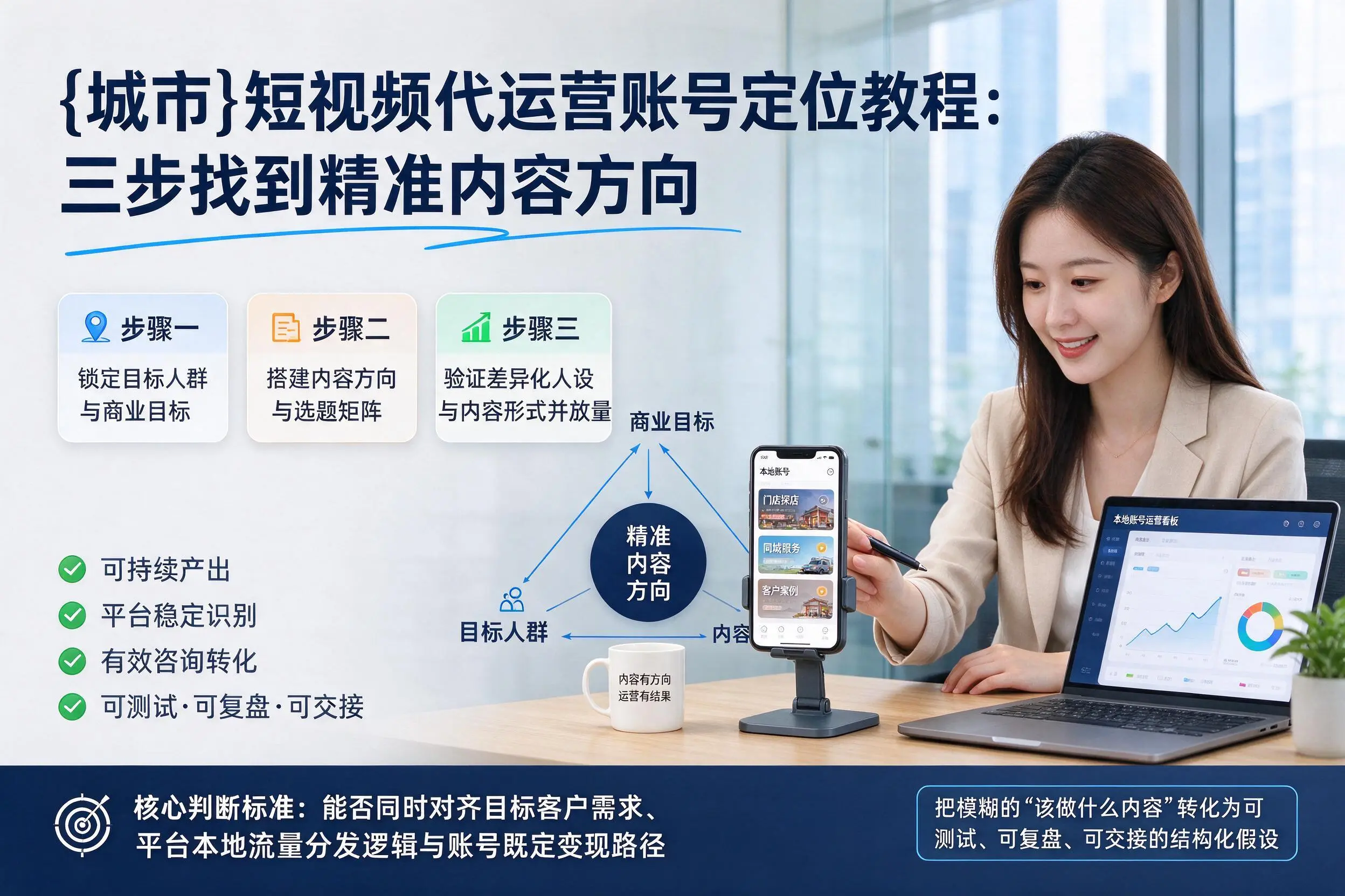 通辽短视频代运营账号定位教程：三步找到精准内容方向