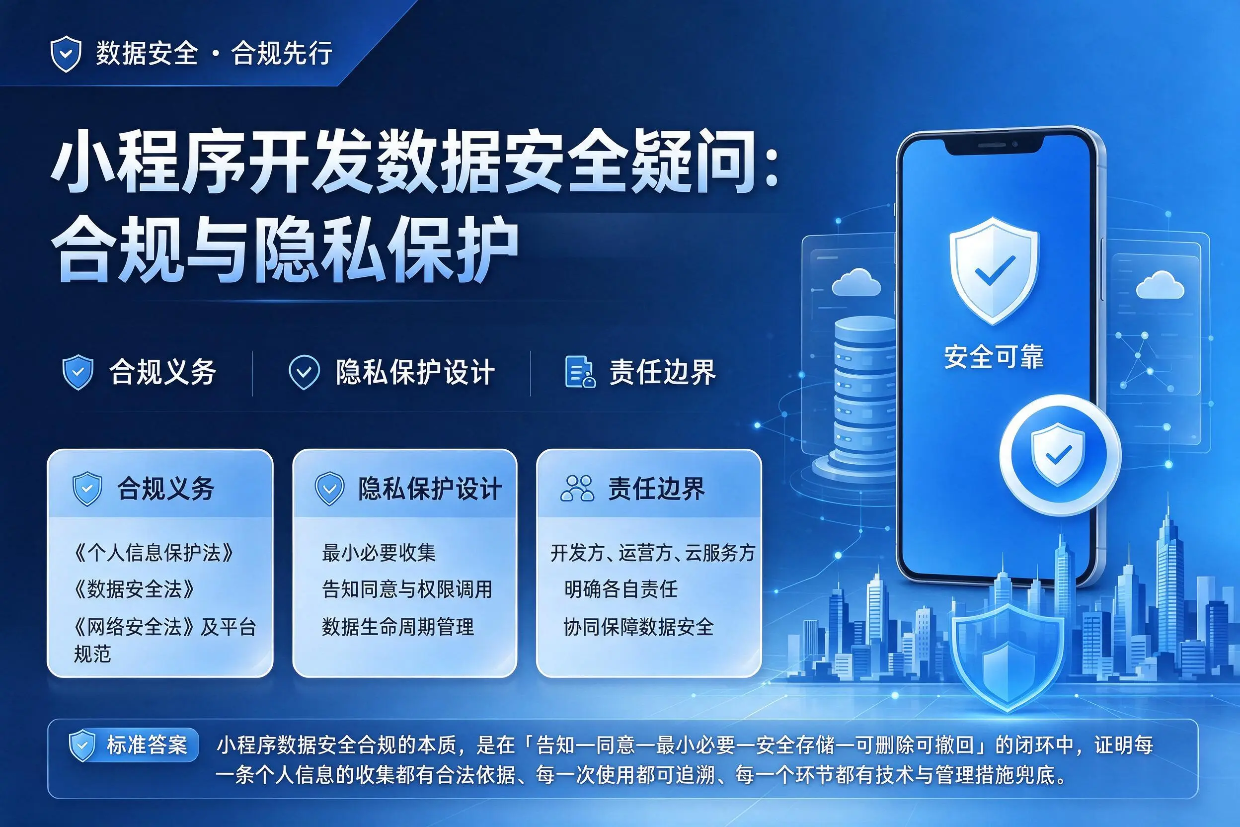 通辽小程序开发数据安全疑问:合规与隐私保护
