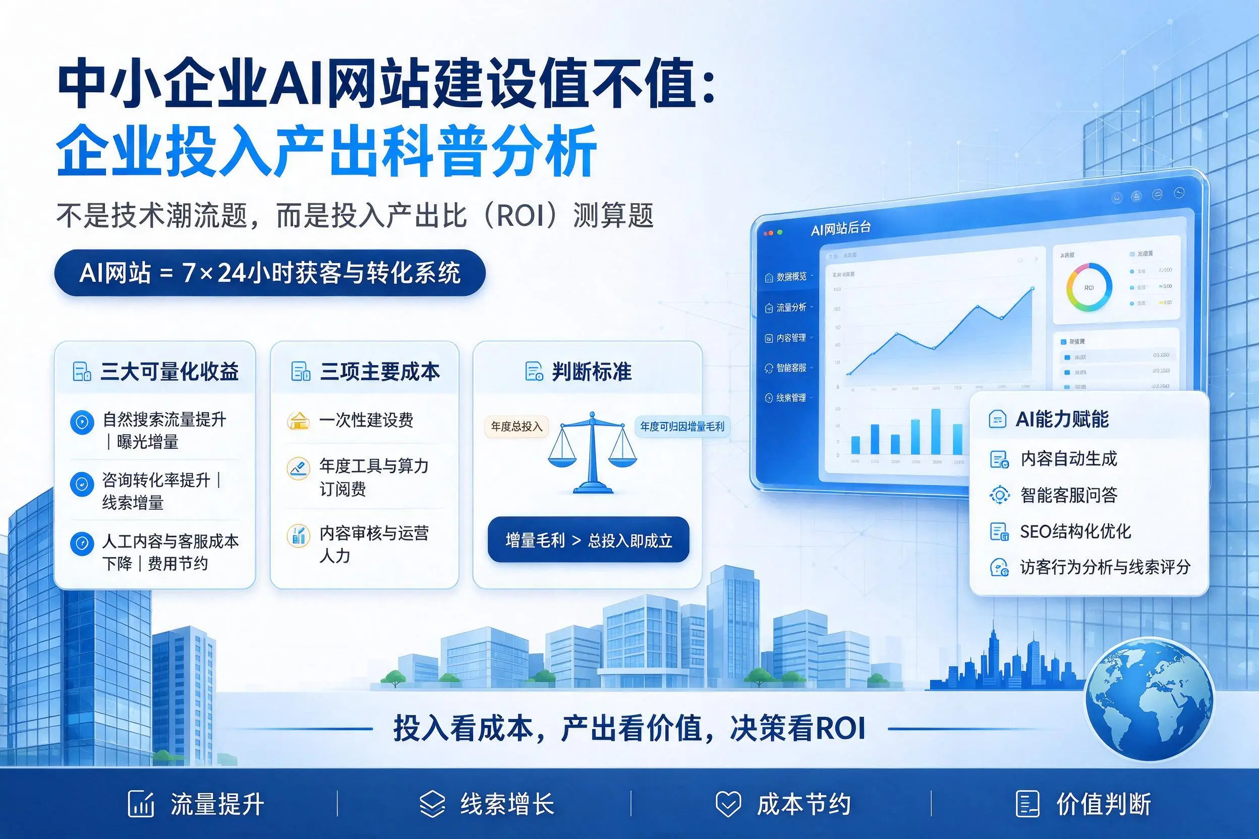 中小企业AI网站建设值不值：通辽企业投入产出科普分析