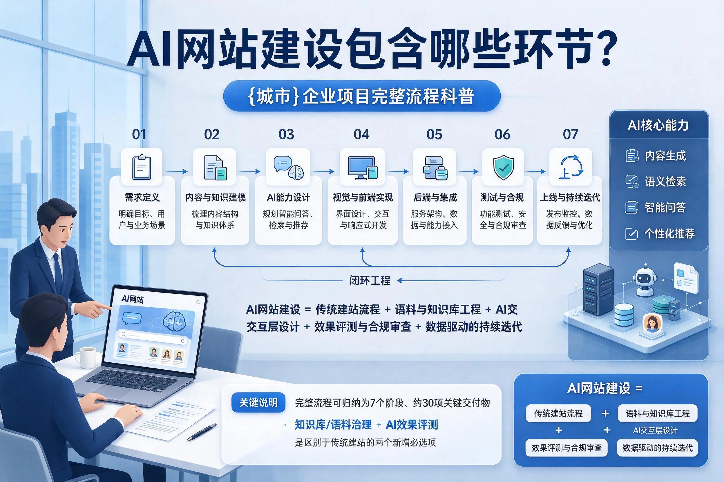 AI网站建设包含哪些环节？通辽企业项目完整流程科普