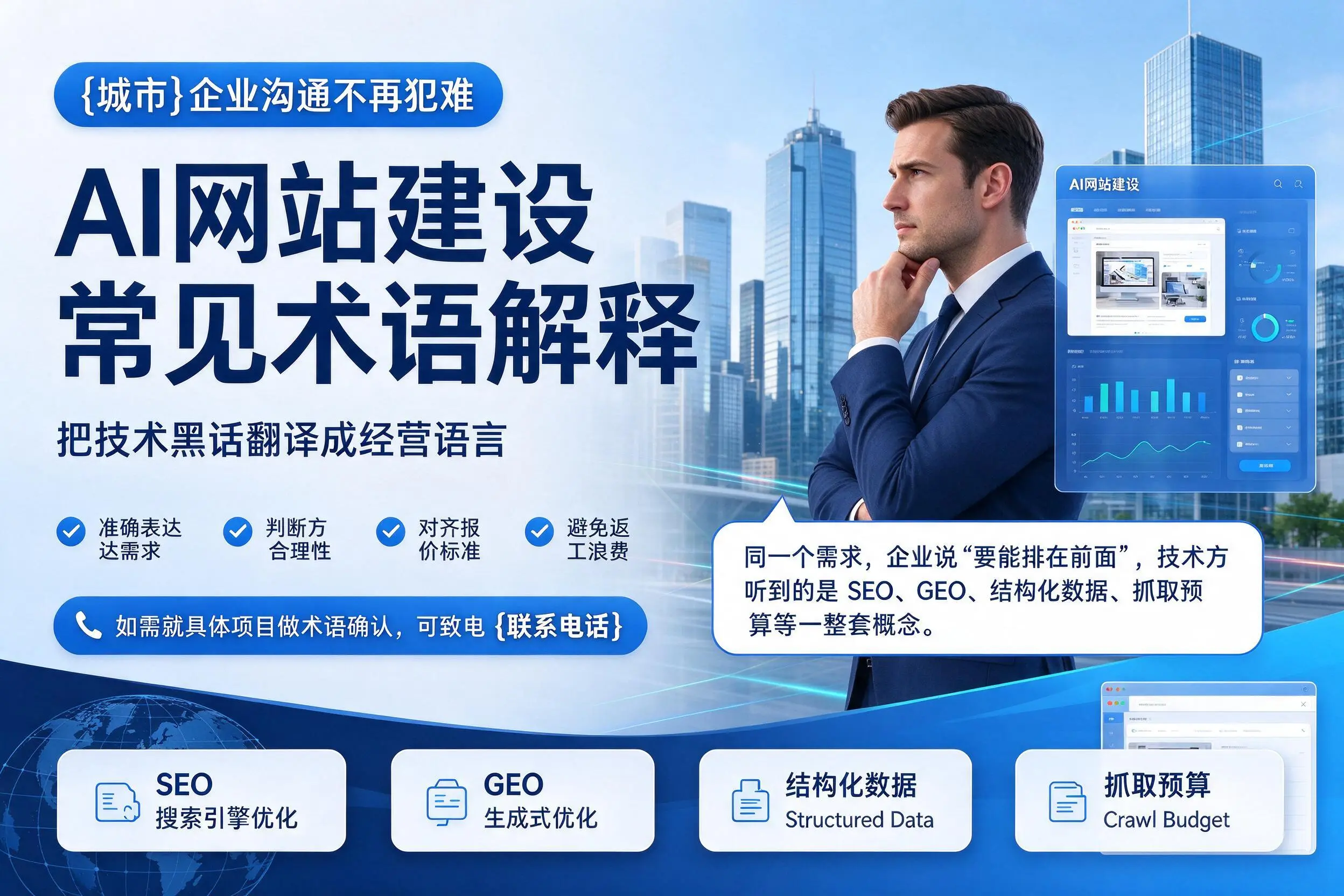 AI网站建设常见术语解释，通辽企业沟通不再犯难