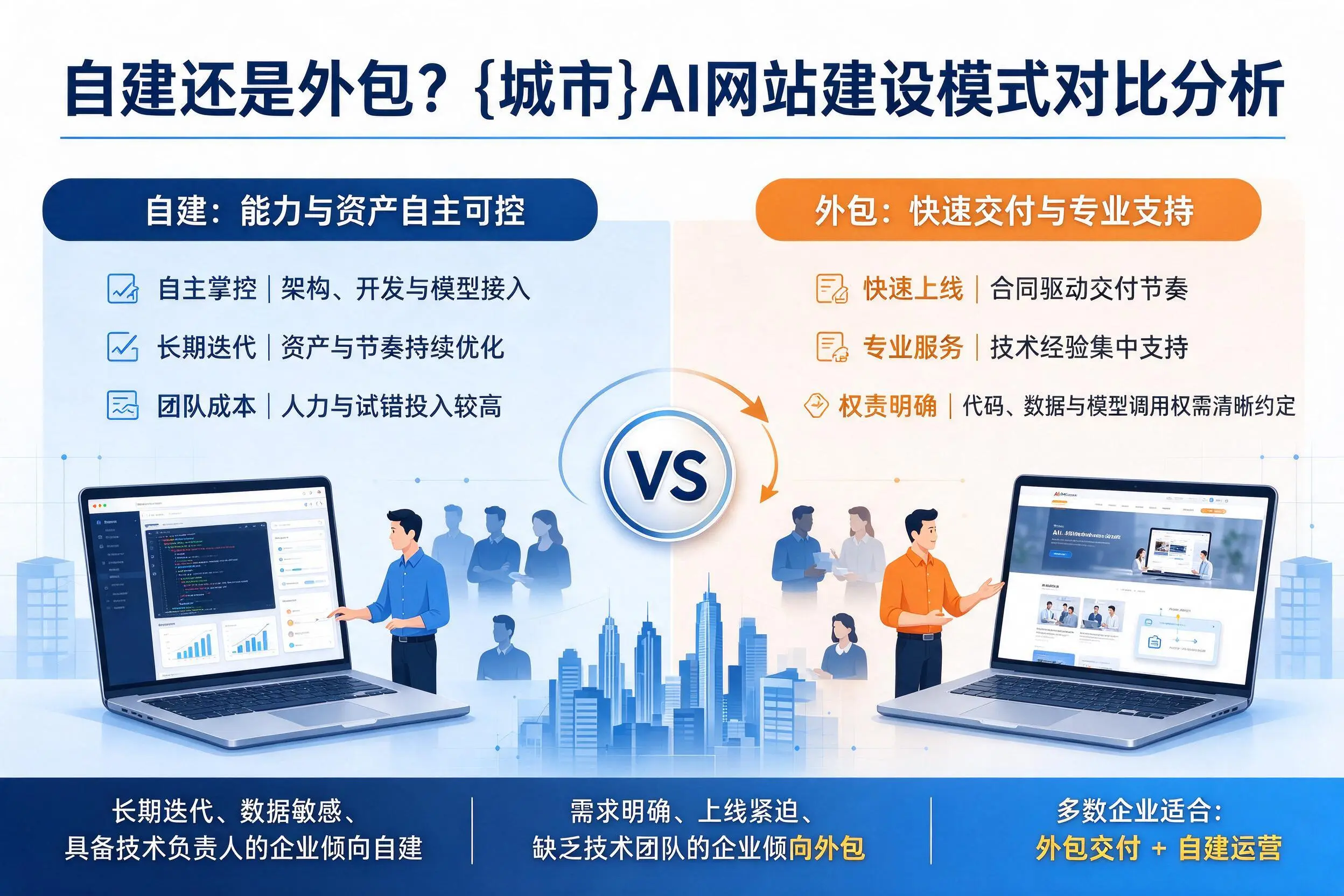 自建还是外包?通辽AI网站建设模式对比分析