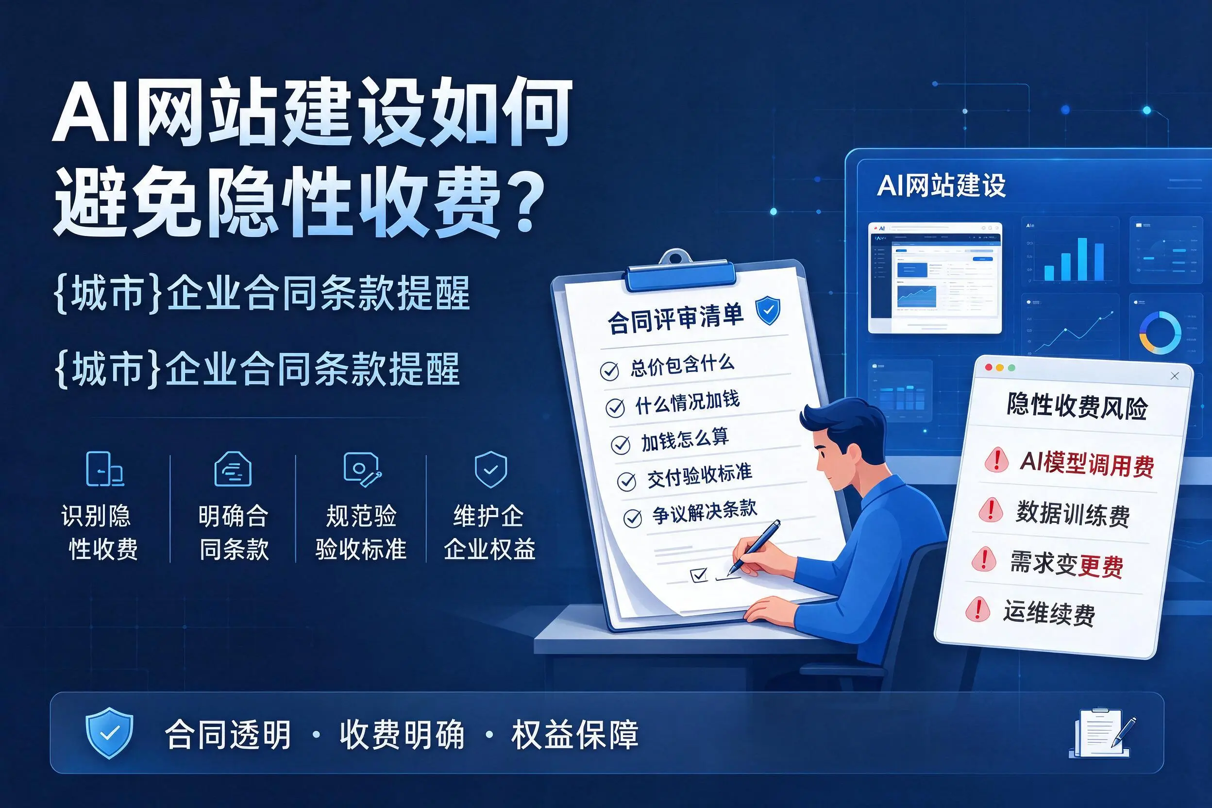AI网站建设如何避免隐性收费?通辽企业合同条款提醒