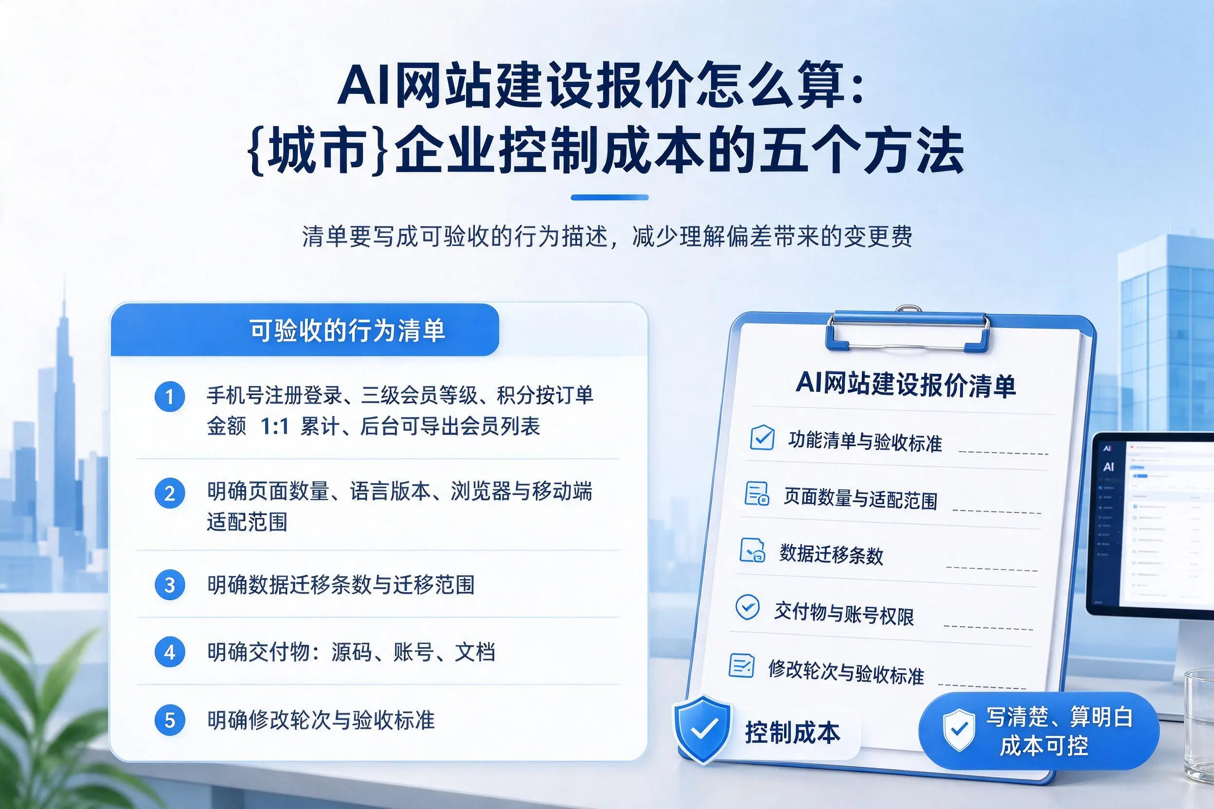 AI网站建设报价怎么算：通辽企业控制成本的五个方法